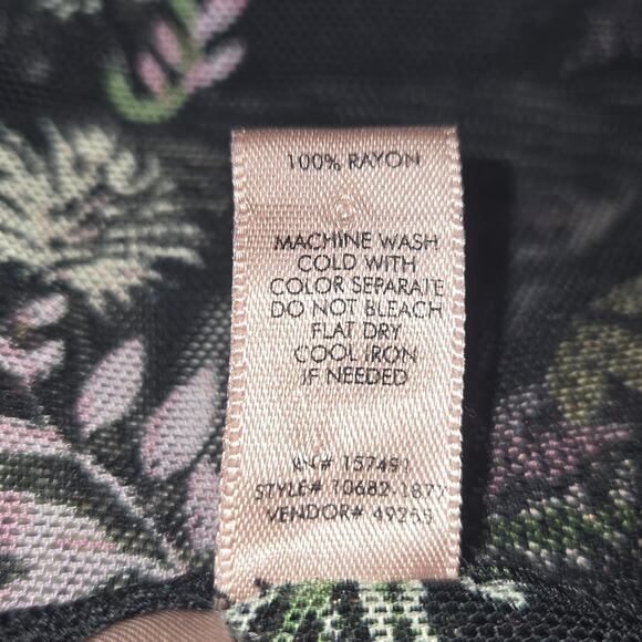 Willow + Root Womens XS Mesh Sheer Top Floral Faux Wrap Cover Up Topper Feminine - Picture 10 of 10